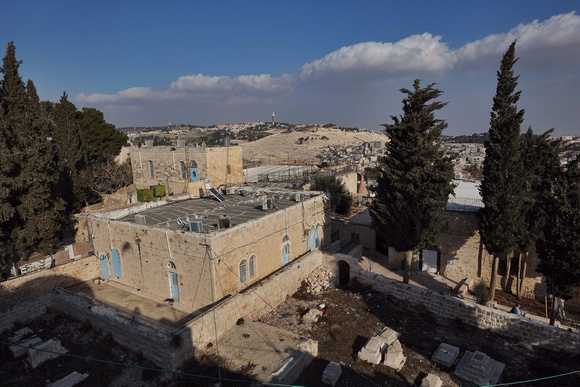 Another view from a rooftop on Mount Zion showing Mount of Olives Cemetery in the distance