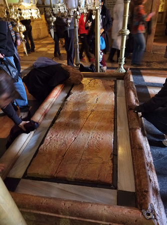 Stone of the Anointing - Jesus' body was washed and prepared for burial on this stone